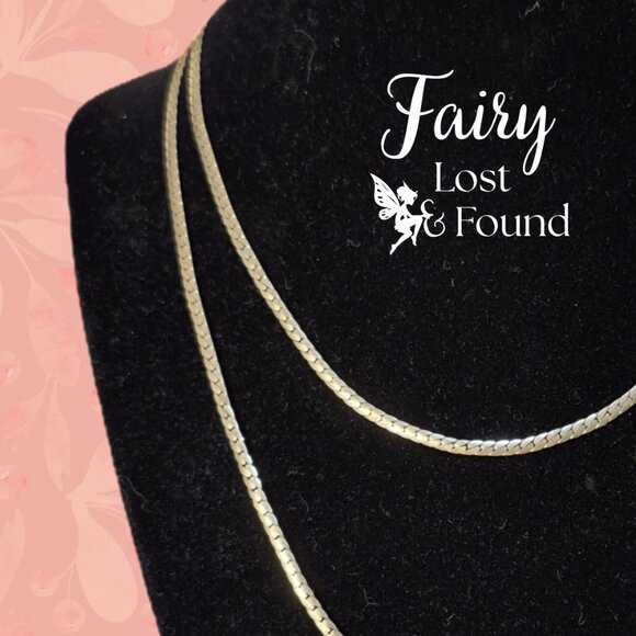 Jewelry - Vintage 36" Brass Snake Chain Necklace